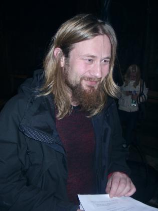 Tommy Tallaksen like før audition for rollen som høvding Olav Tvennumbruni. En anelse nervøs?